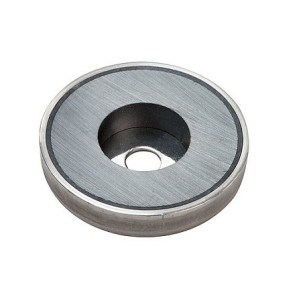 Pottemagnet - ferrit - boring / rustfri