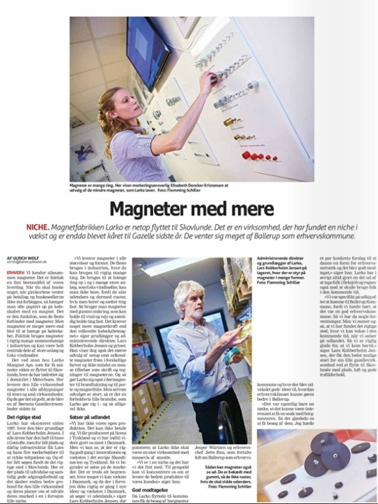 Larko Magneter i Ballerup Bladet